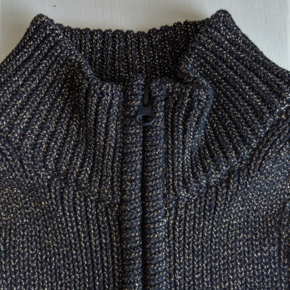 Veronica Beard Walden tweed Dickey Black Gold